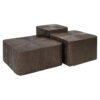 Richmond Salontafel Cubes Brunzae Set van 3 stuks - Brons - Vierkant | Richmond Interiors