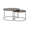 Richmond Salontafel Tulum Set van 2 stuks - Brushed Gold - Rond | Richmond Interiors