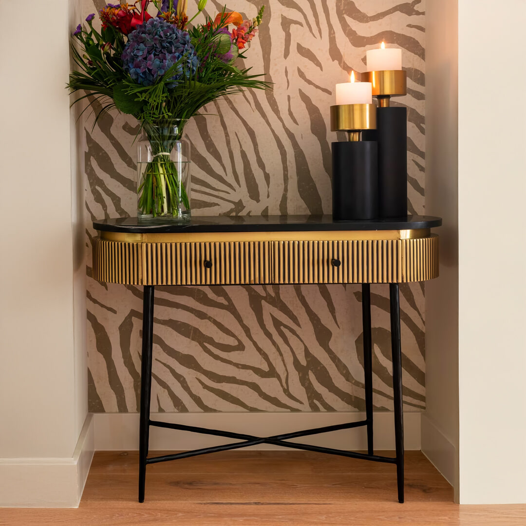 Richmond Sidetable Ironville Marmer en Brass