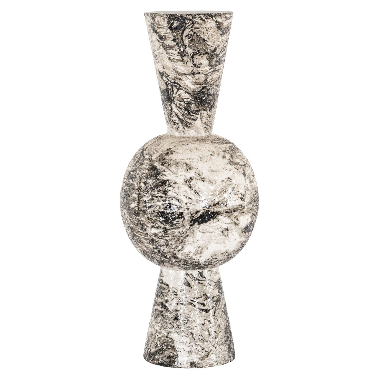 Richmond Vaas Florry 64cm - Zwart/Wit | Richmond Interiors