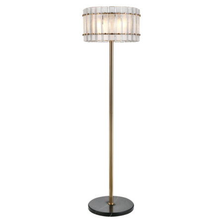 Richmond Vloerlamp Feline Glas en Antique Brass