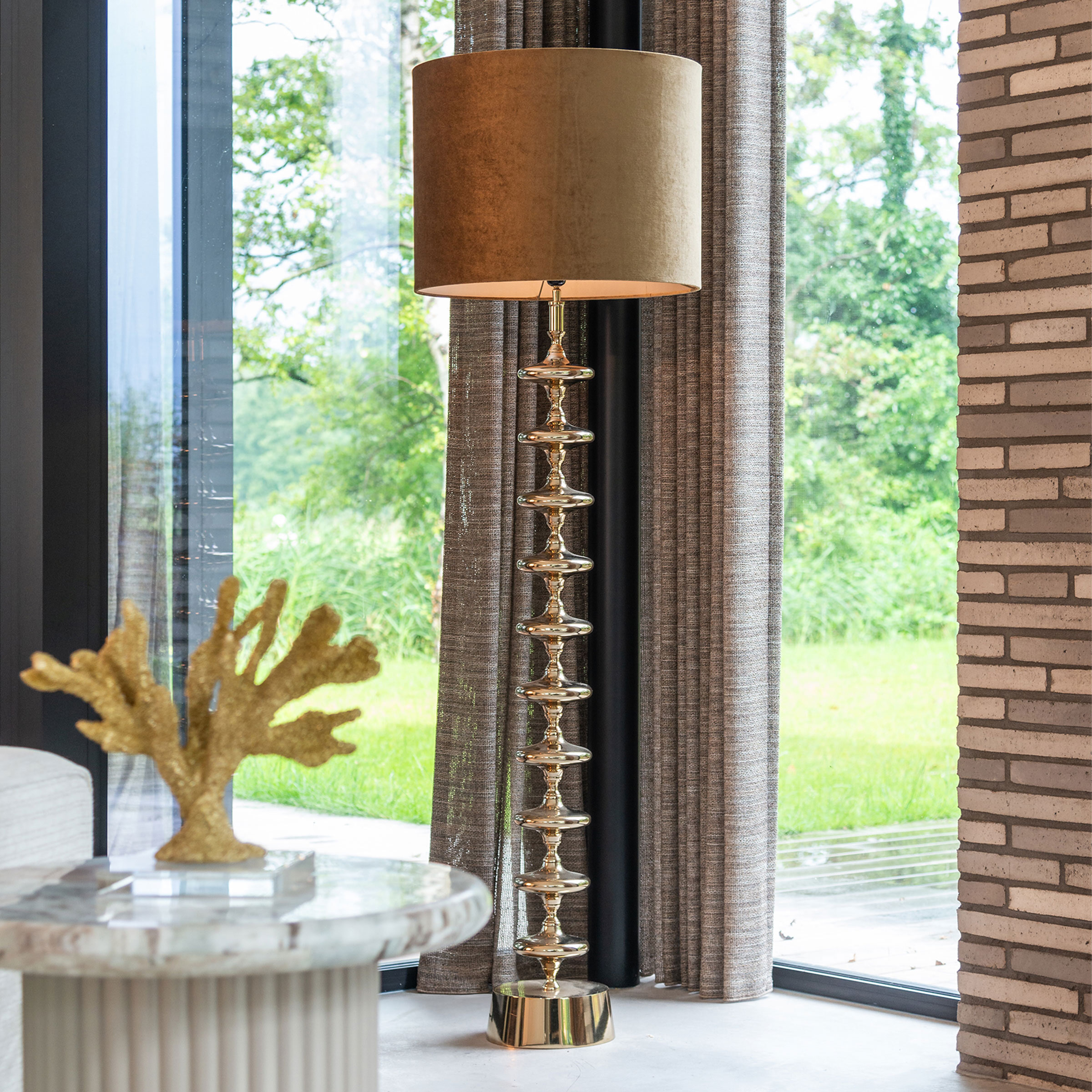 Richmond Vloerlamp Jane 138cm - Goud (excl. kap) | Richmond Interiors