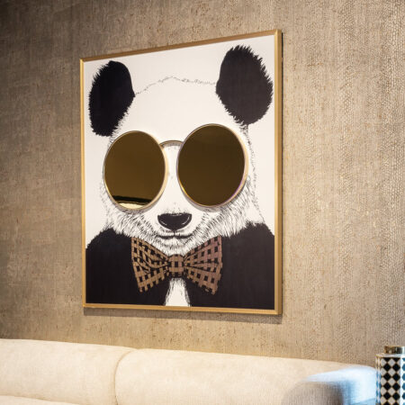 Richmond Wall Art Shiny Panda 130 x 118cm - Zwart | Richmond Interiors