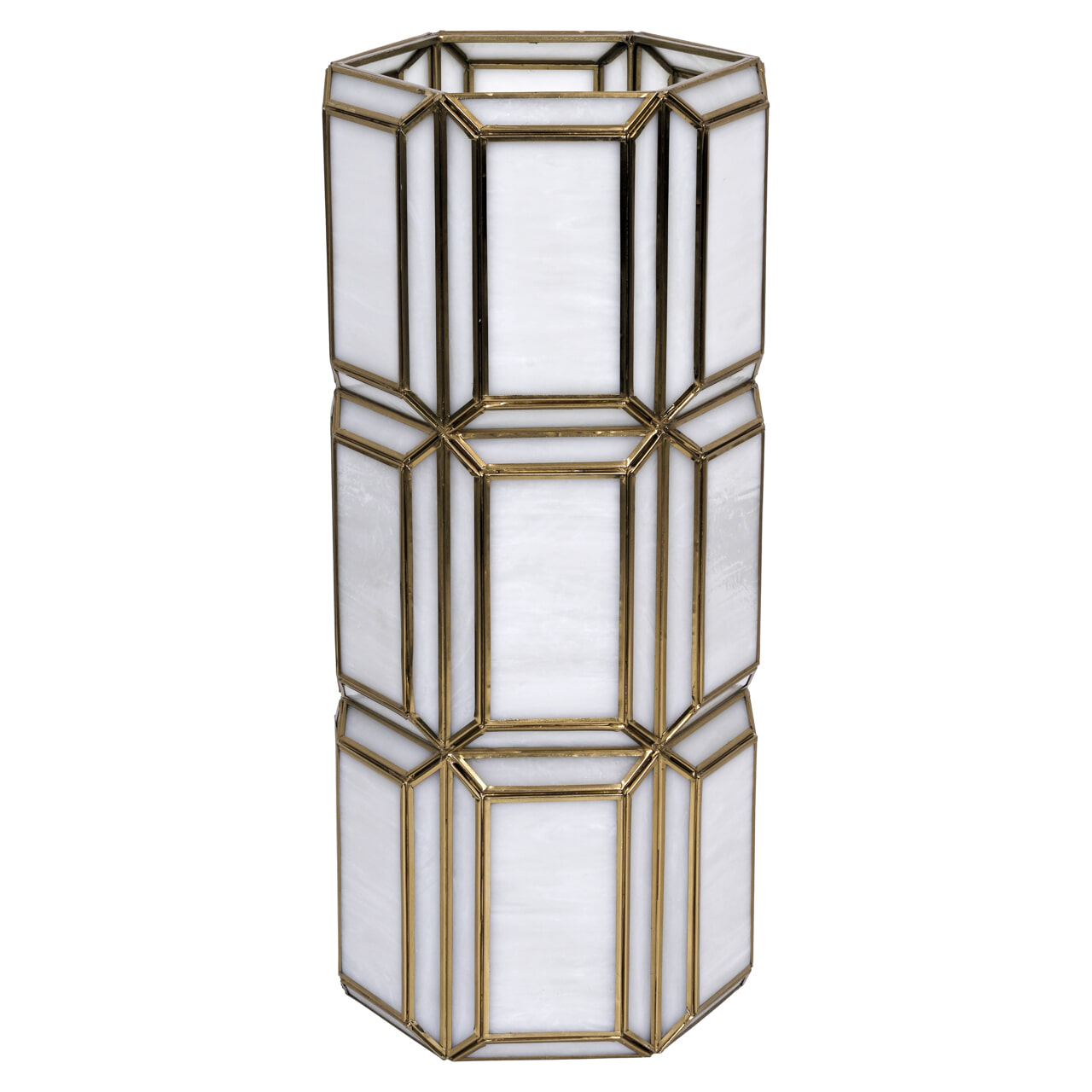 Richmond Windlicht Emilia brass antique 50cm - Antiek wit | Richmond Interiors