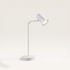 Riga - LED Tafellamp - 4 Watt 345 Lumen - 4000K Neutraal wit- Kantelbaar en Draaibaar - Ingebouwde snoerdimmer - Bureaulamp - GU10 - IP20 voor binnen - Wit | HOFTRONIC