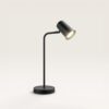 Riga - LED Tafellamp - 4 Watt 345 Lumen - 4000K Neutraal wit- Kantelbaar en Draaibaar - Ingebouwde snoerdimmer - Bureaulamp - GU10 - IP20 voor binnen - Zwart | HOFTRONIC