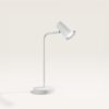 Riga - LED Tafellamp - 4 Watt 345 Lumen - 6500K Daglicht wit- Kantelbaar en Draaibaar - Ingebouwde snoerdimmer - Bureaulamp - GU10 - IP20 voor binnen - Wit | HOFTRONIC