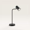 Riga - LED Tafellamp - 4 Watt 345 Lumen - 6500K Daglicht wit- Kantelbaar en Draaibaar - Ingebouwde snoerdimmer - Bureaulamp - GU10 - IP20 voor binnen - Zwart | HOFTRONIC