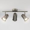 Riga - LED plafondlamp - 12 Watt 1035 Lumen - 3 spots - 4000K Neutraal wit - Draaibaar en dimbaar - GU10 - Kantelbaar - Plafondspot - IP20 Voor binnen - RVS | HOFTRONIC