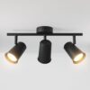 Riga - LED plafondlamp - 14 Watt 1200 Lumen - 3 spots - 2700K Warm wit - Draaibaar en dimbaar - GU10 - Kantelbaar - Plafondspot - IP20 Voor binnen - Zwart | HOFTRONIC