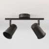 Riga - LED plafondlamp - 2 spots - Draaibaar en dimbaar - GU10 - Kantelbaar - Plafondspot - IP20 voor binnen - Zwart | HOFTRONIC