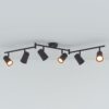 Riga - LED plafondlamp - 24 Watt 2070 lumen - 6 spots - 2700K Warm wit - Draaibaar en dimbaar - GU10 - Kantelbaar - Plafondspot - IP20 Voor binnen - Zwart | HOFTRONIC