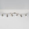 Riga - LED plafondlamp - 24 Watt 2345 Lumen - 6 spots - 6500K Neutraal wit - Draaibaar en dimbaar - GU10 - Kantelbaar - Plafondspot - IP20 Voor binnen - RVS | HOFTRONIC