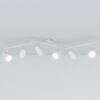 Riga - LED plafondlamp - 24 Watt 2345 Lumen - 6 spots - 6500K Neutraal wit - Draaibaar en dimbaar - GU10 - Kantelbaar - Plafondspot - IP20 Voor binnen - Wit | HOFTRONIC