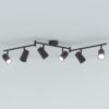 Riga - LED plafondlamp - 24 Watt 2345 Lumen - 6 spots - 6500K Neutraal wit - Draaibaar en dimbaar - GU10 - Kantelbaar - Plafondspot - IP20 Voor binnen - Zwart | HOFTRONIC