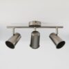 Riga - LED plafondlamp - 3 spots - Draaibaar en dimbaar - GU10 - Kantelbaar - Plafondspot - IP20 voor binnen - RVS | HOFTRONIC