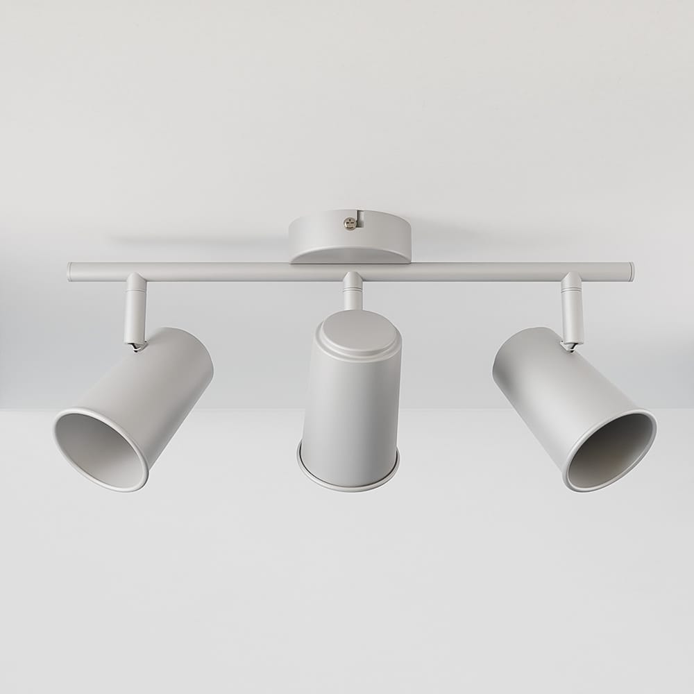 Riga - LED plafondlamp - 3 spots - Draaibaar en dimbaar - GU10 - Kantelbaar - Plafondspot - IP20 voor binnen - Wit | HOFTRONIC