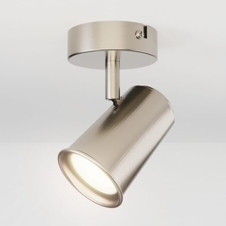 Riga - LED plafondlamp - 4 Watt 345 Lumen - 4000K Neutraal wit - Draaibaar en dimbaar - GU10 - Kantelbaar - Plafondspot - IP20 voor binnen - RVS | HOFTRONIC