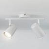Riga - LED plafondlamp - 8 Watt 690 Lumen - 2 spots - 4000K Neutraal wit - Draaibaar en dimbaar - GU10 - Kantelbaar - Plafondspot - IP20 Voor binnen - Wit | HOFTRONIC