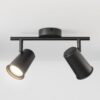 Riga - LED plafondlamp - 8 Watt 690 Lumen - 2 spots - 4000K Neutraal wit - Draaibaar en dimbaar - GU10 - Kantelbaar - Plafondspot - IP20 Voor binnen - Zwart | HOFTRONIC