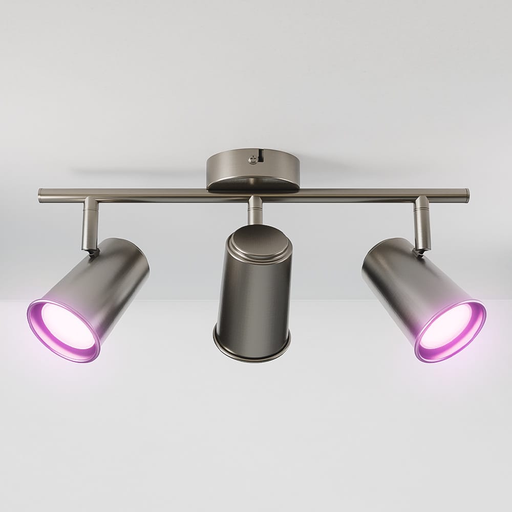 Riga - LED smart plafondlamp - 3 spots - 15 Watt 1200 Lumen - Draaibaar en kantelbaar - GU10 - RGBWW - Wifi + Bluetooth - Google Home
