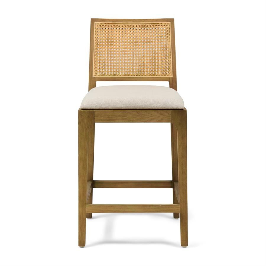 Rivièra Maison Barkruk Corviglia Stof en rattan (zithoogte 67cm) - Naturel | Rivièra Maison