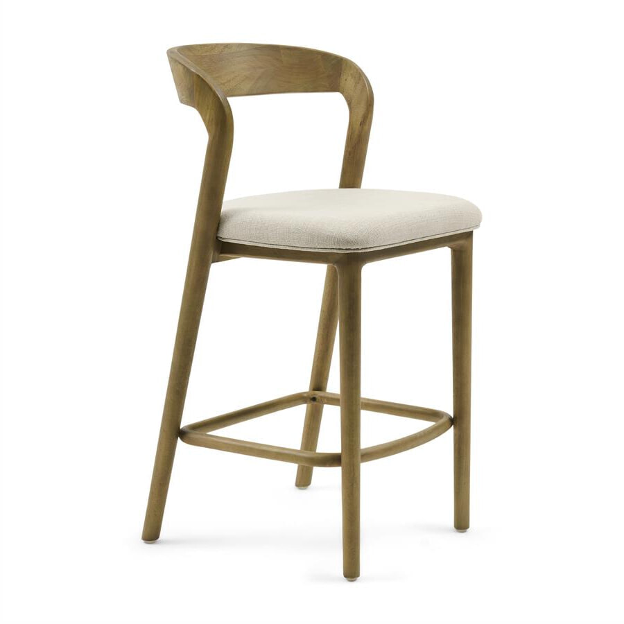 Rivièra Maison Barkruk Puglia Hout en stof (zithoogte 67cm) - Naturel | Rivièra Maison