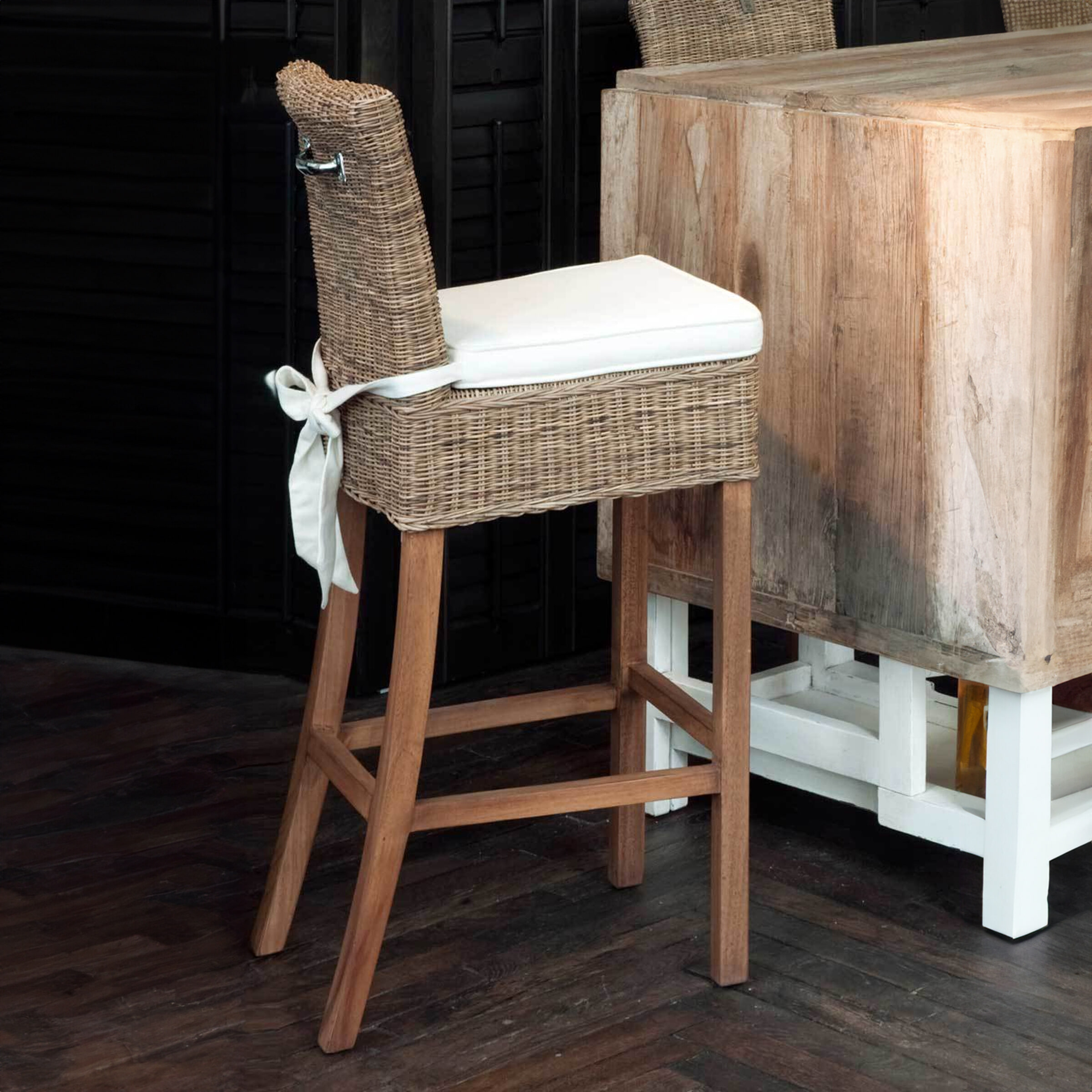 Rivièra Maison Barstoel Rustic Rattan (zithoogte 78cm) - Bruin