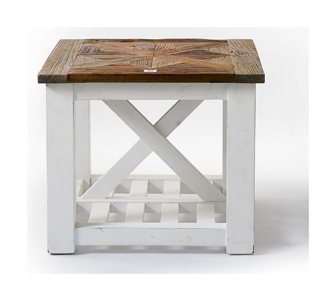 Rivièra Maison Bijzettafel Chateau Chassigny 60cm - Wit - Vierkant | Rivièra Maison