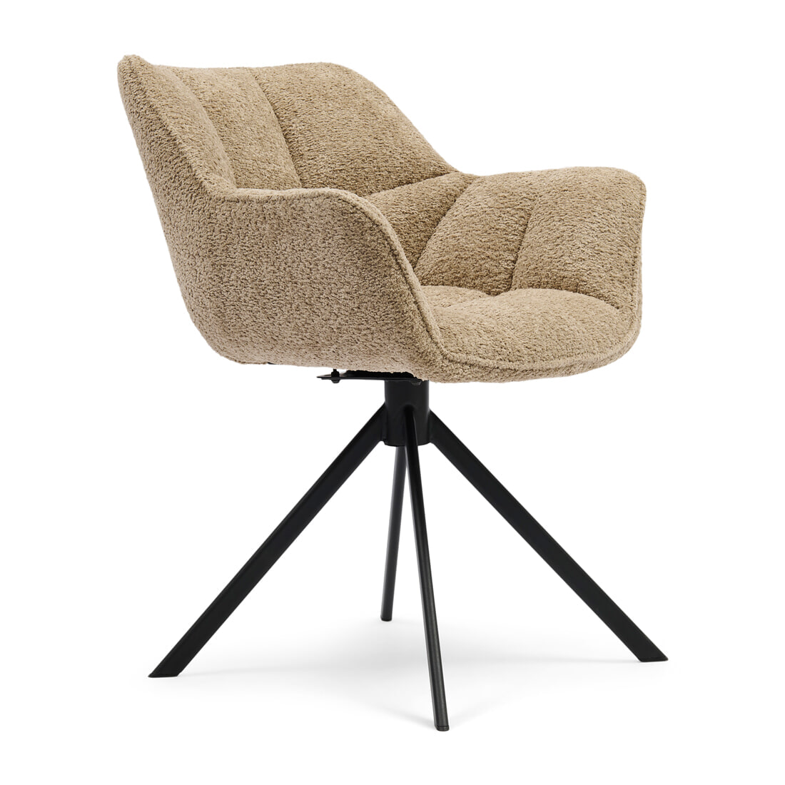 Rivièra Maison Draaibare Eetkamerstoel Carnaby Chenille - Soft Walnut | Rivièra Maison