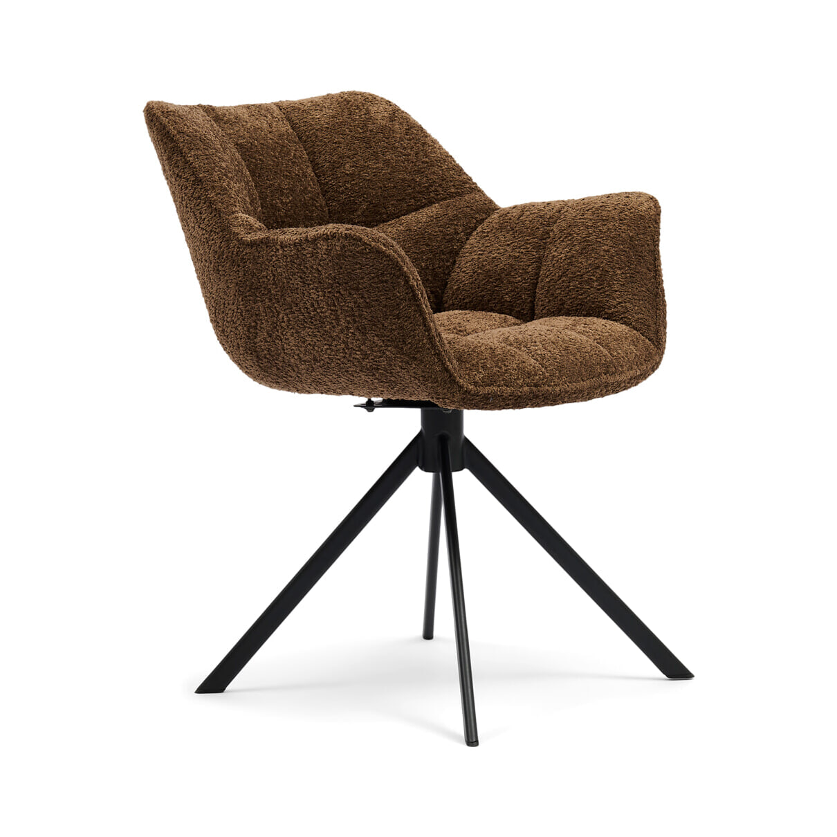 Rivièra Maison Draaibare Eetkamerstoel Carnaby Chenille - Umber Brown | Rivièra Maison