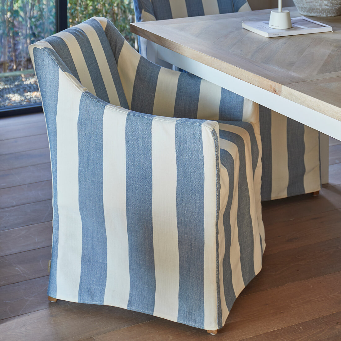 Rivièra Maison Eetkamerstoel Firenze - French Blue Stripe | Rivièra Maison