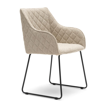 Rivièra Maison Eetkamerstoel Frisco Drive Bouclé - Natural Grey | Rivièra Maison