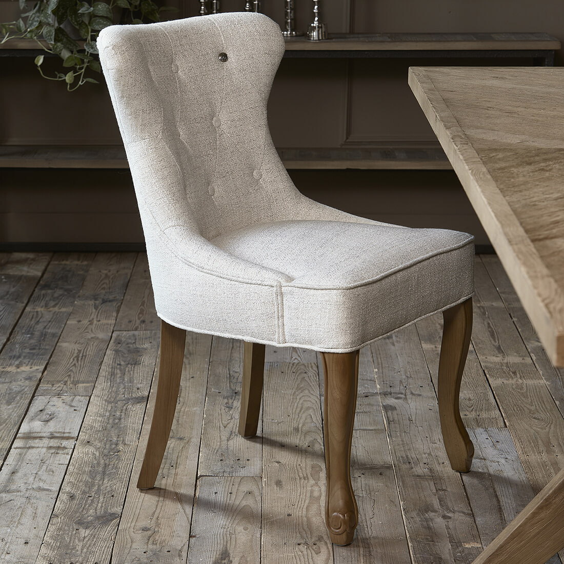 Rivièra Maison Eetkamerstoel George Rich Tweed - Antique White | Rivièra Maison