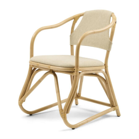 Rivièra Maison Eetkamerstoel Nassau Beach Stof en rattan - Naturel | Rivièra Maison