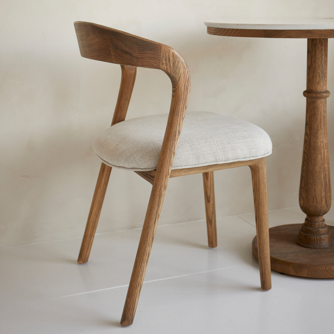 Rivièra Maison Eetkamerstoel Puglia Hout en stof - Fabulous Flax | Rivièra Maison