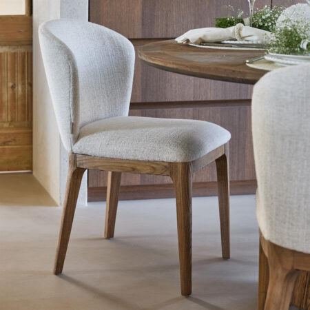 Rivièra Maison Eetkamerstoel Savoy Tweed stof - Antique White | Rivièra Maison