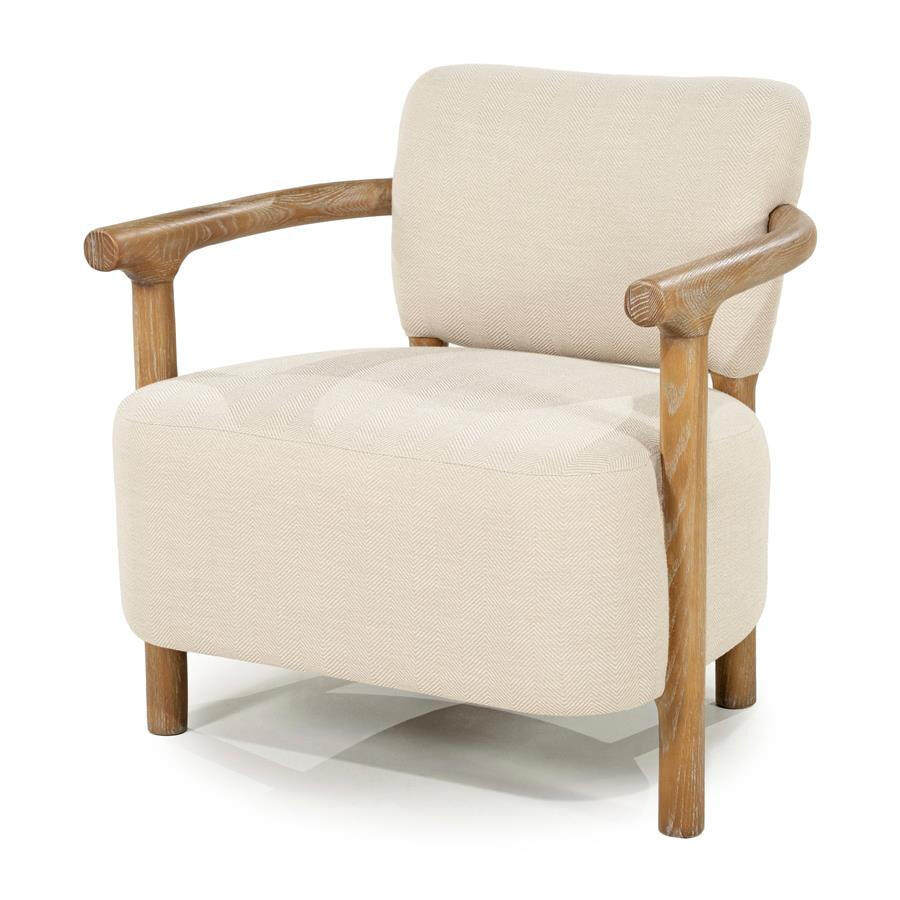 Rivièra Maison Fauteuil Glenn Herringbone Beige en essenhout - Naturel | Rivièra Maison