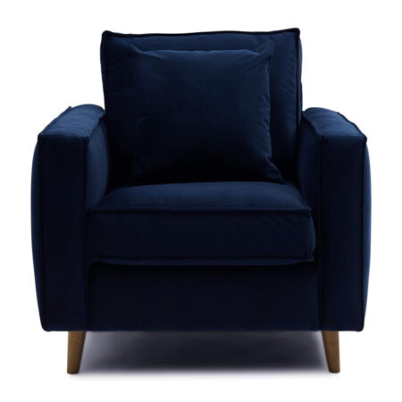 Rivièra Maison Fauteuil Kendall Velvet - Midnight Navy | Rivièra Maison