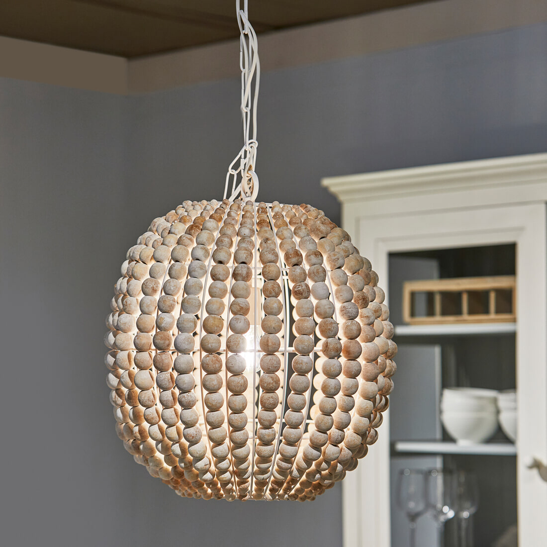 Rivièra Maison Hanglamp Lattea Mangohouten kralen