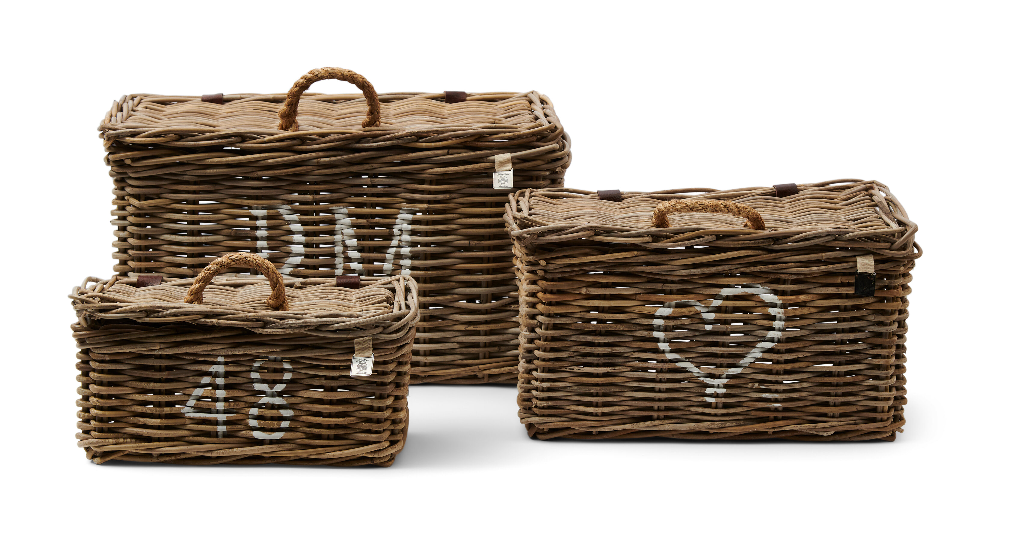 Rivièra Maison Mand Rustic Rattan Classic set van 3 stuks - Natural | Rivièra Maison