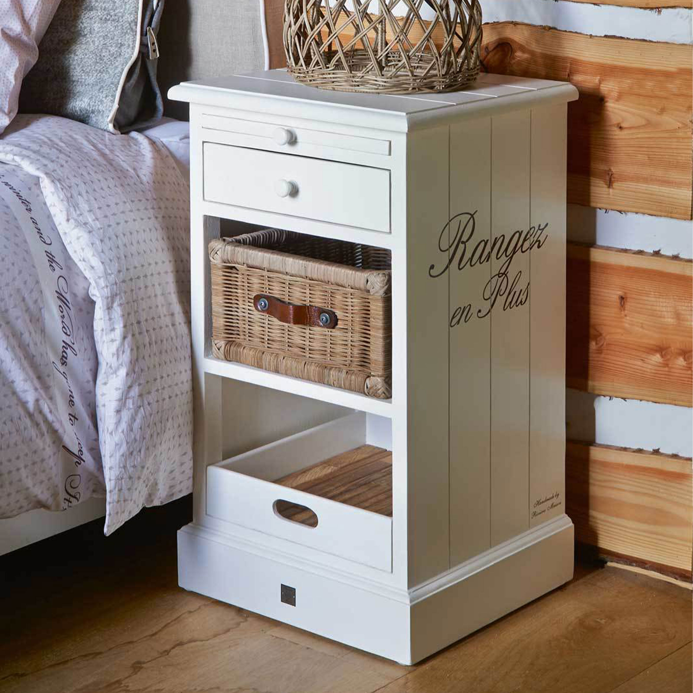 Rivièra Maison Nachtkastje Rangez en Plus - Wit | Rivièra Maison