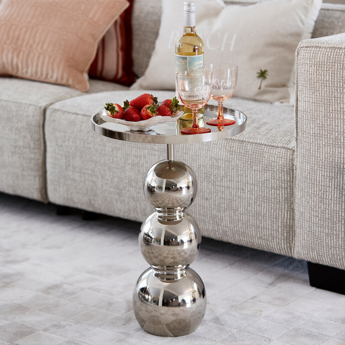 Rivièra Maison Ronde Bijzettafel Élysée 40cm - Zilver | Rivièra Maison