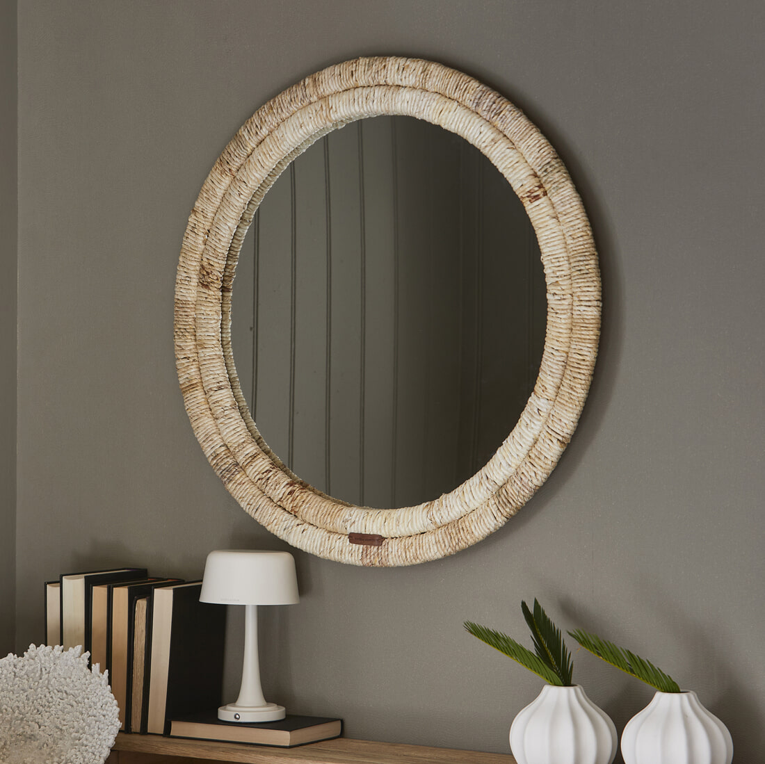 Rivièra Maison Ronde Spiegel Marisol Bananenblad