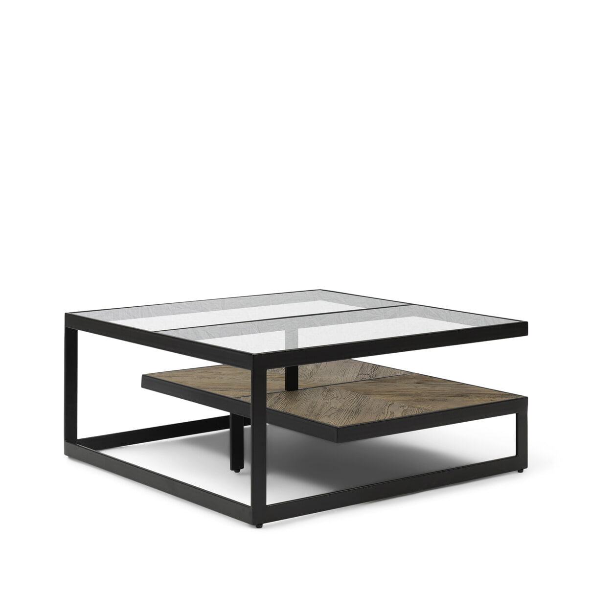Rivièra Maison Salontafel Graydon Glas en Eikenhout