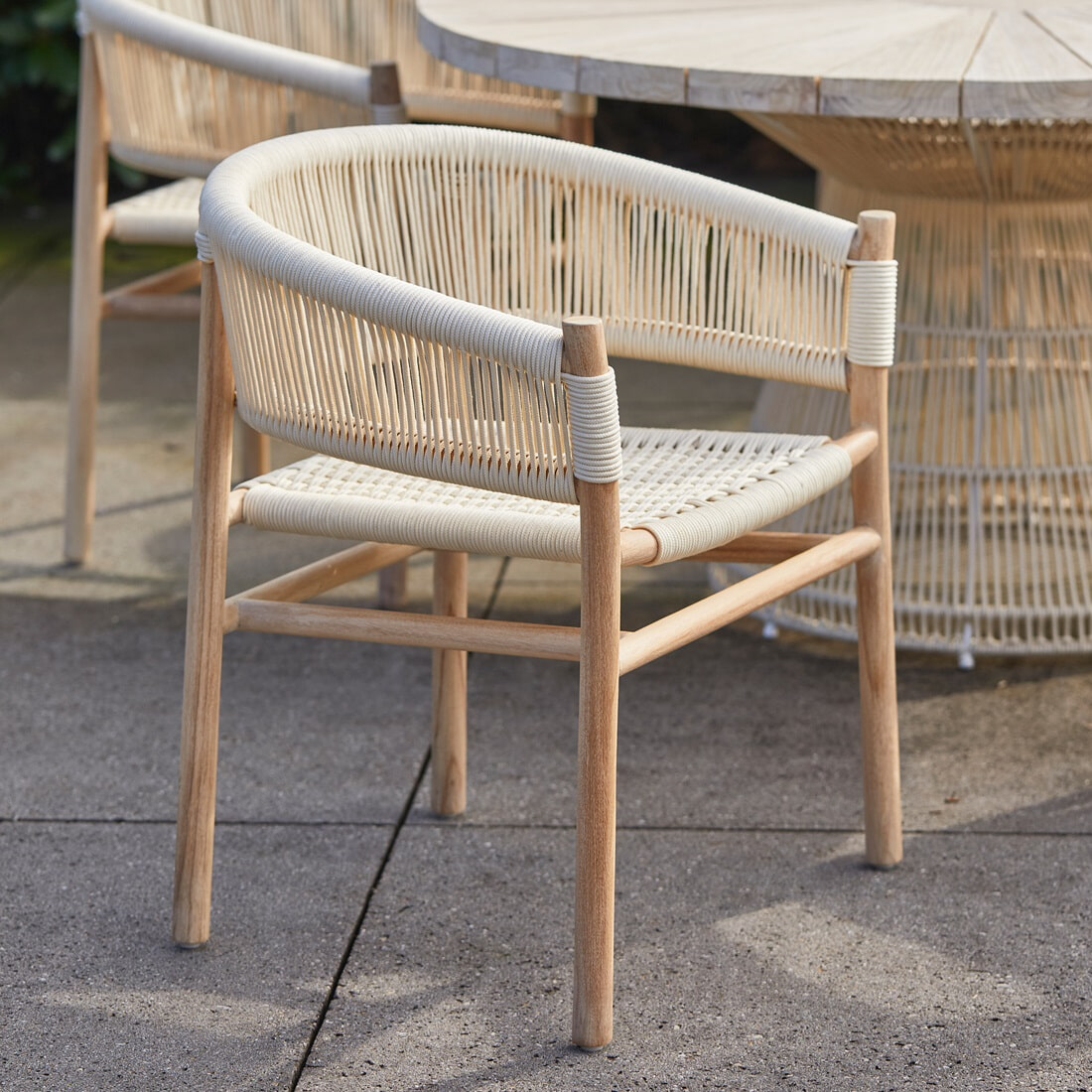 Rivièra Maison Tuinstoel Saint Tropez Teakhout en touw - Naturel | Rivièra Maison