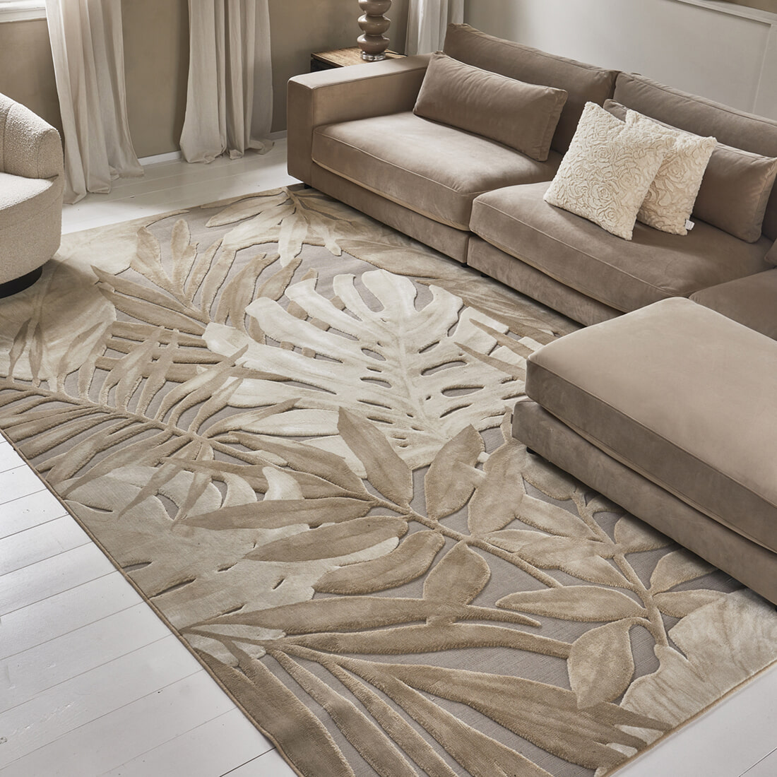 Rivièra Maison Vloerkleed Palmera 240 x 330cm - Crème | Rivièra Maison