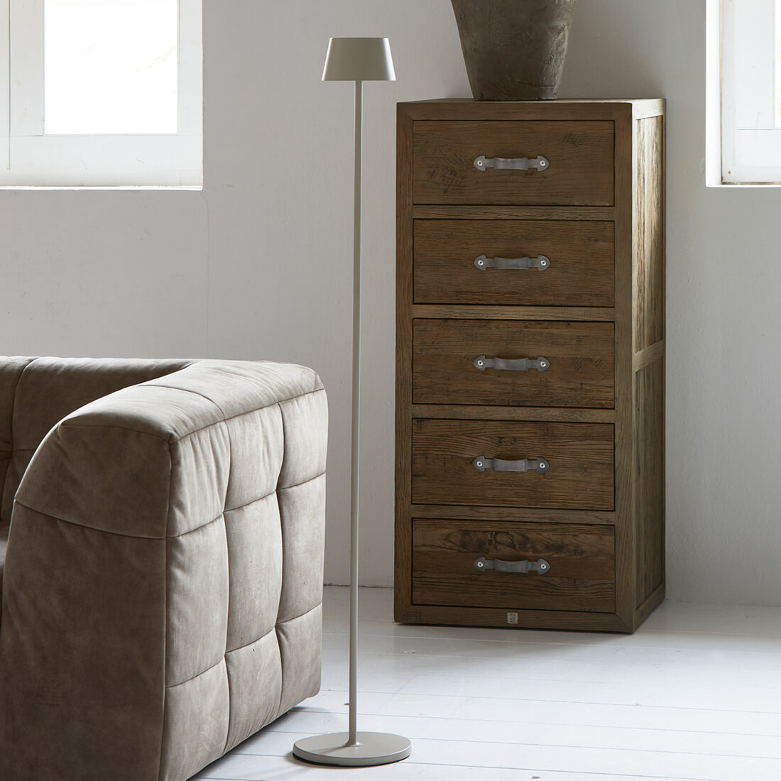 Rivièra Maison Vloerlamp Zaza Luminee Aluminium - Flax | Rivièra Maison