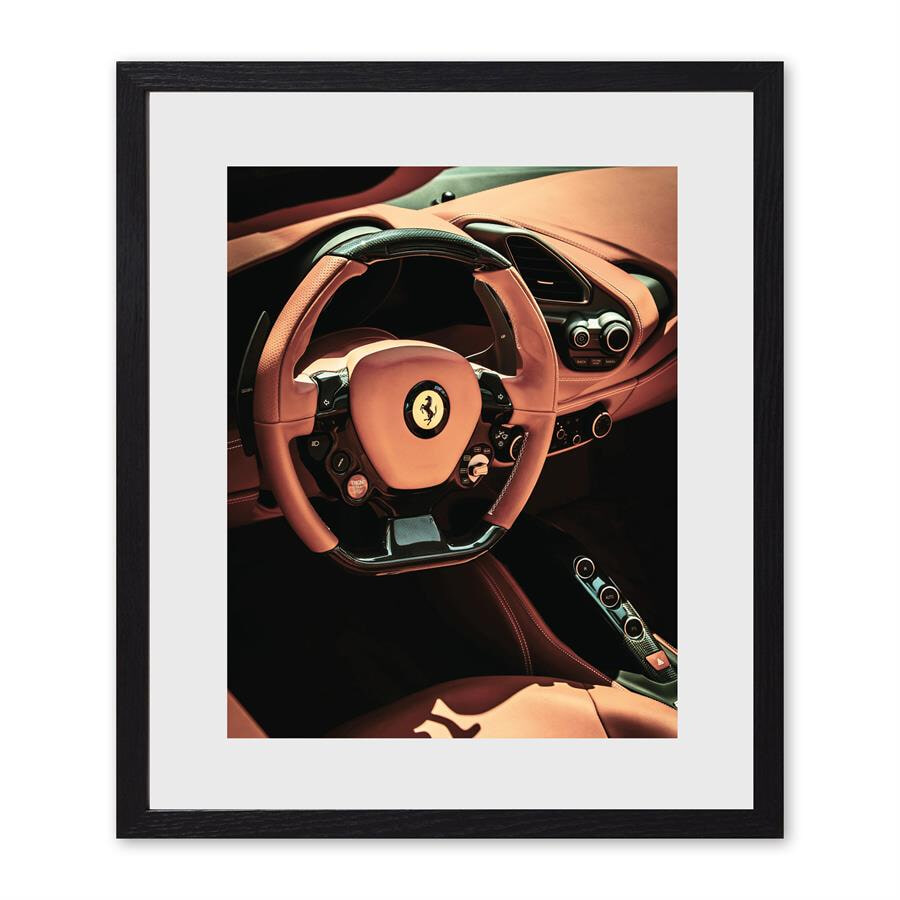 Rivièra Maison Wall Art Red Ferrari 50 x 60cm - Zwart | Rivièra Maison