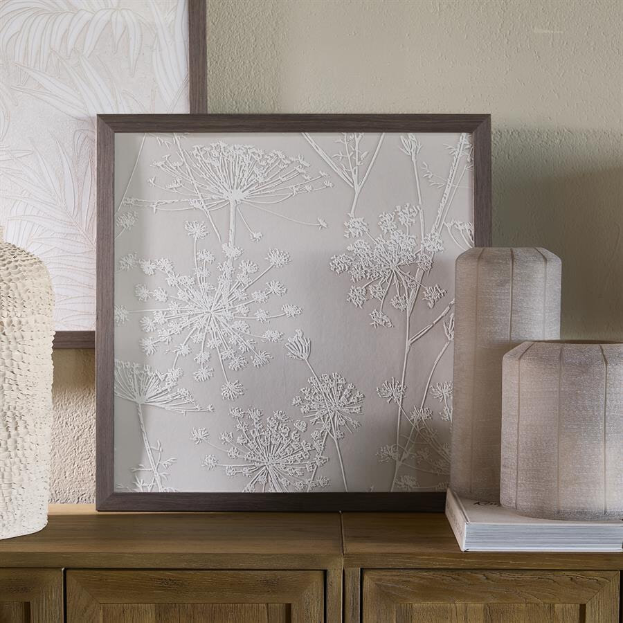 Rivièra Maison Wall Art Silhouette Flowers 60 x 60cm - Bruin | Rivièra Maison